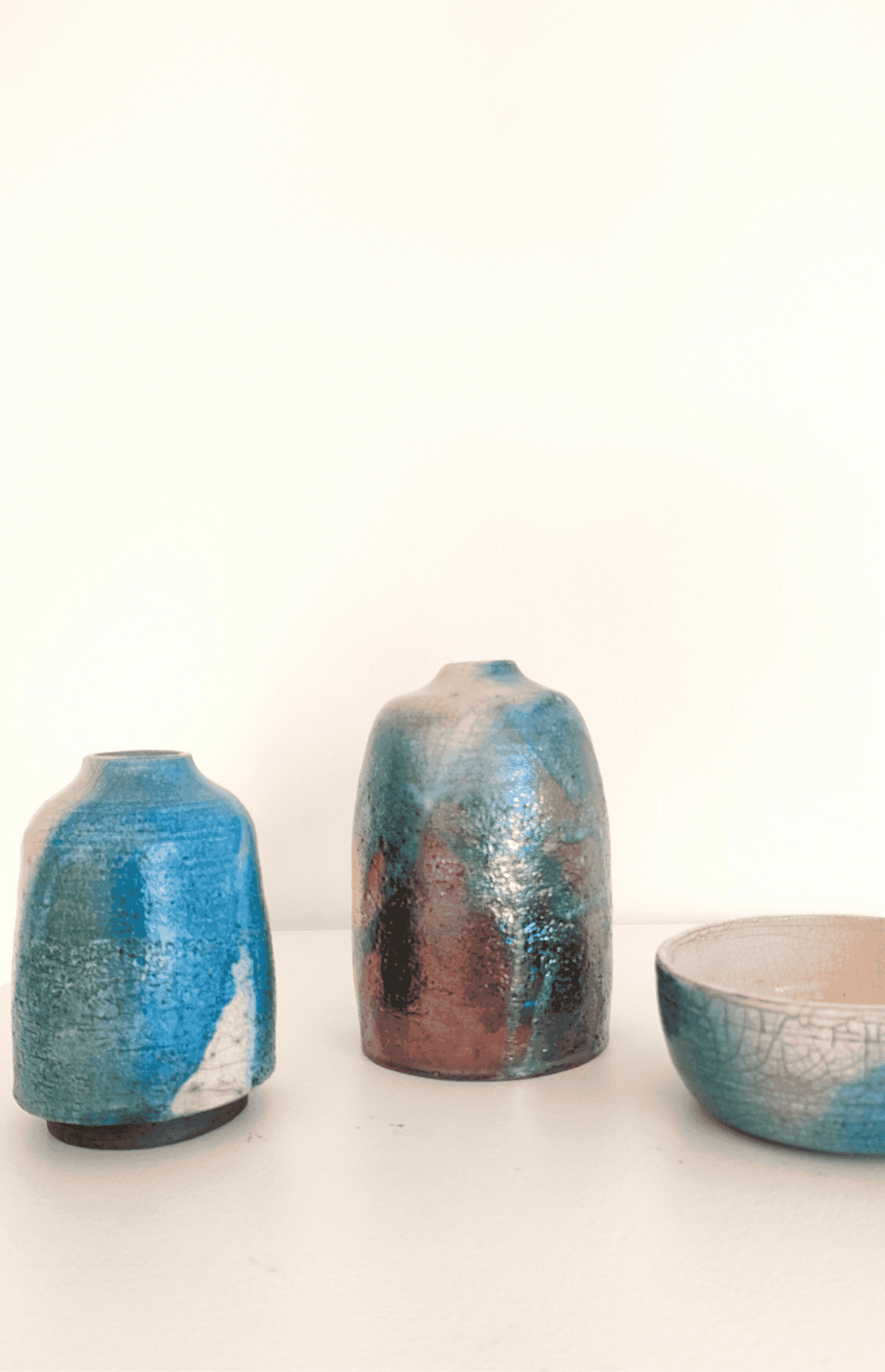 Petit Vase Raku Bleu – Image 2